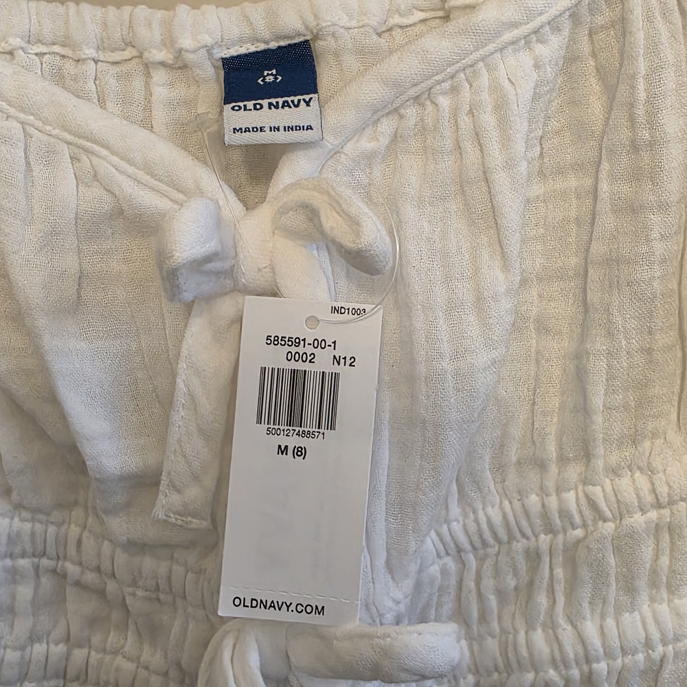 Old Navy White Tie-Front Blouse - Picture 5 of 6